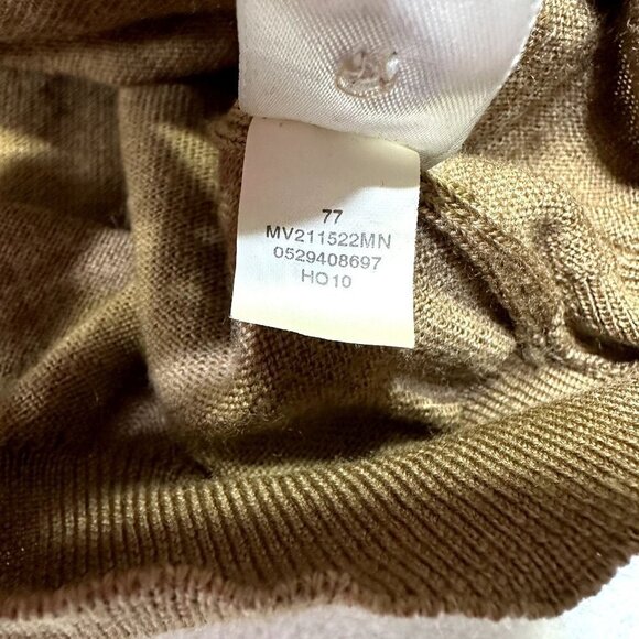 Nordstrom Mens Extra Fine Merino Wool Collared Sweater Polo Size L Camel *Flaw - Picture 9 of 11